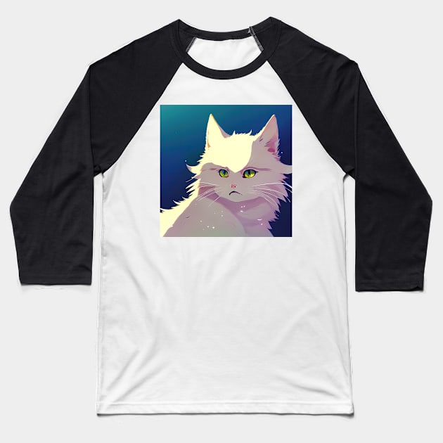 Beautiful Cat Baseball T-Shirt by Artieries1